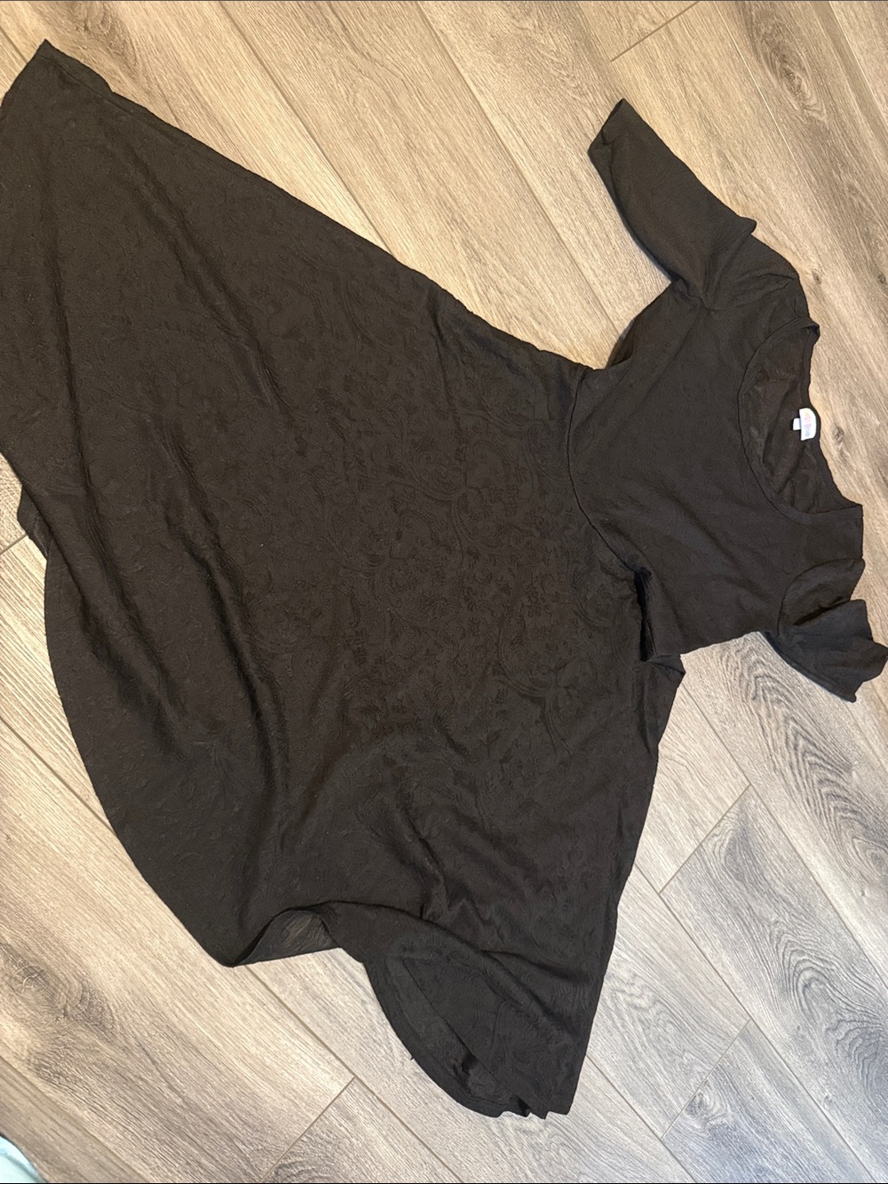 LuLaRoe Black Short-Sleeve Tunic Top